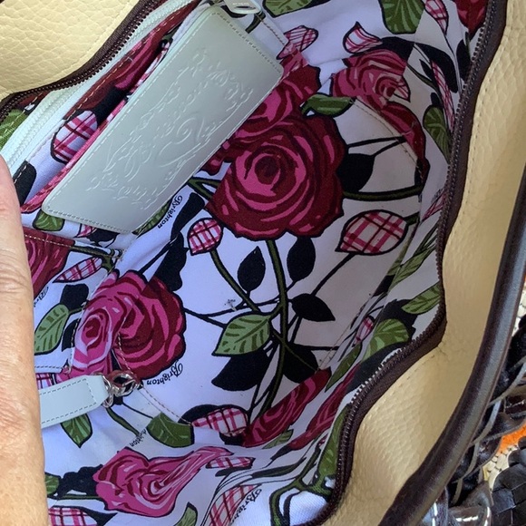 Brighton Woven Straw & Embossed Leather Shoulder Bag - Picture 12 of 15